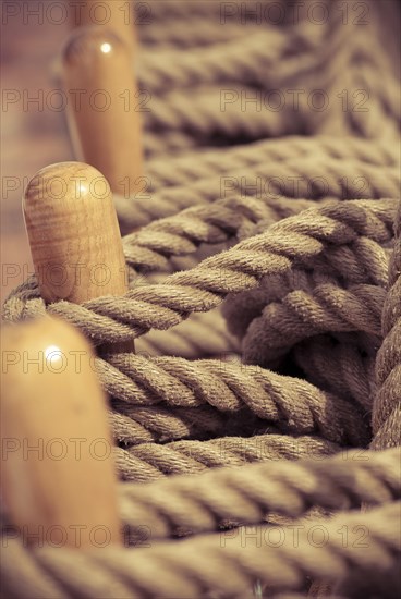 Ropes on sailing ship