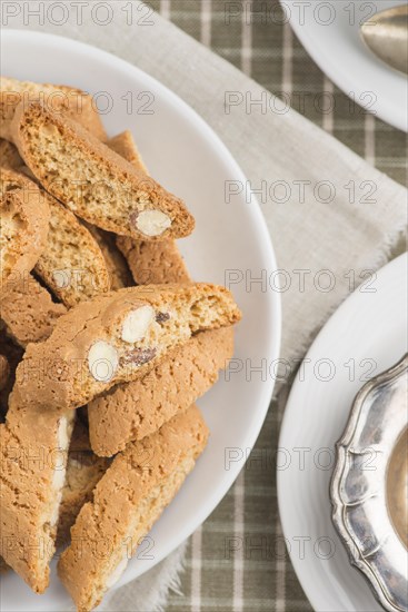 Italian almond cookies on a plate