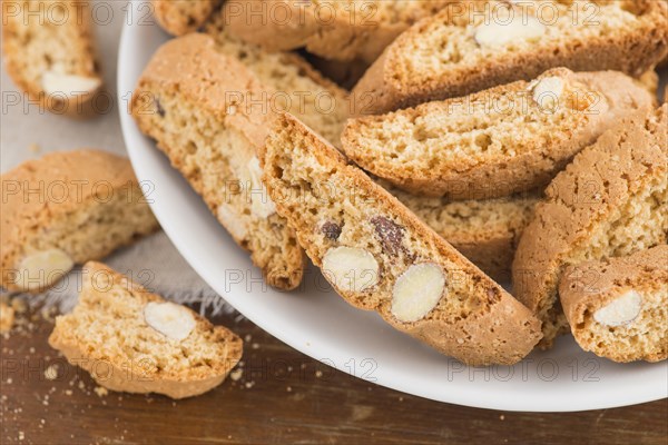 Closeup of Italian almond cookies