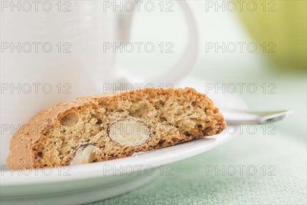 Italian almond cookie and a cup of coffee