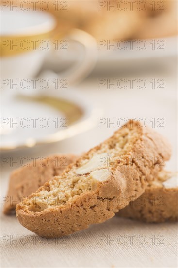 Italian almond cookies and a cup of coffee