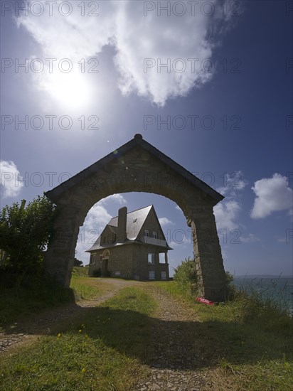 Breton house on the coast in the Bay of Douarnenez