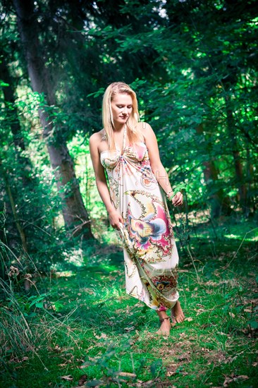 Young woman wearing a summer dress