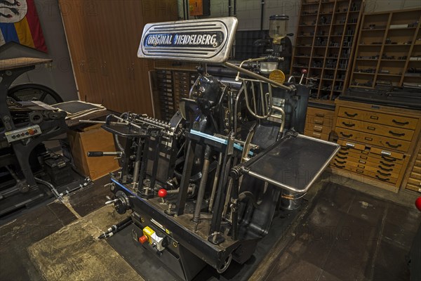 Historical original Heidelberg printing machine from 1950