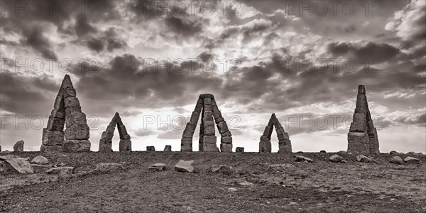 Dramatic cloud atmosphere over monumental stone circle