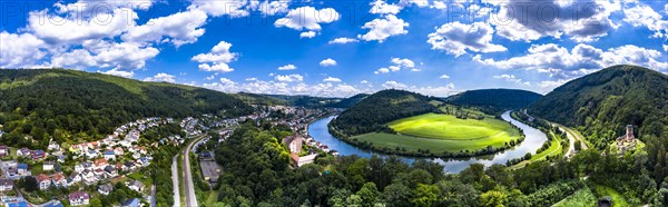 Aerial view of the Vierburgeneck Schadeck Castle