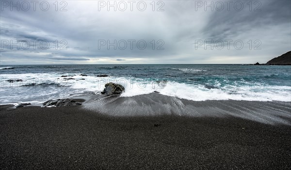 Coast with black sand beach