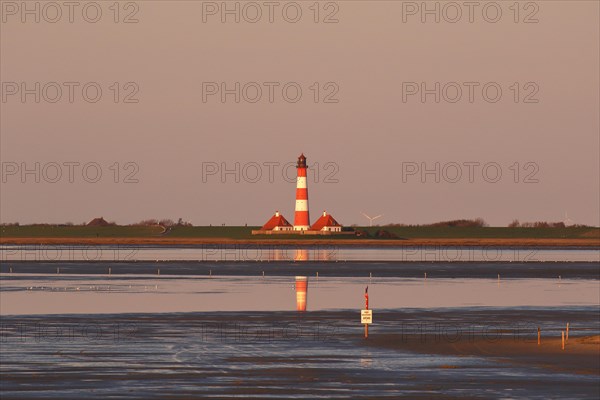 Lighthouse Westerheversand in evening light