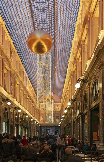 Galeries Royales Saint-Hubert with Christmas decoration