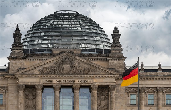 Reichstag and Germany Flag