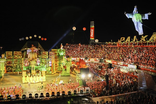 Spectators in the arena at the folklore festival Boi Bumba