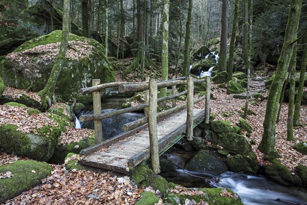 Wooden bridge over Gertelbach