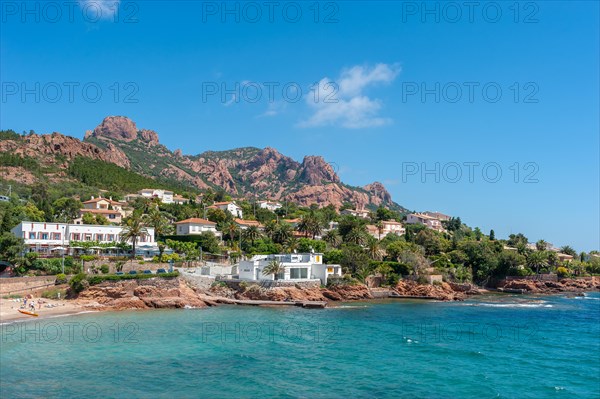 Coastal landscape in front of the Massif de l'Esterel