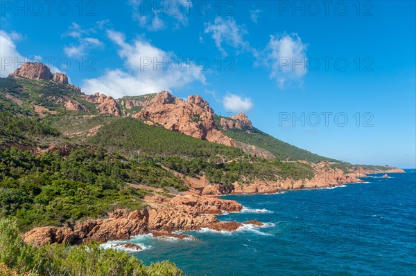 Coastal landscape with the Massif de l'Esterel