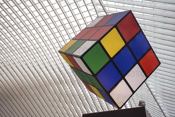 Large Rubik's Cube in Liege station