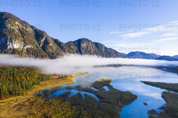 Fog over Sylvensteinsee in Herst