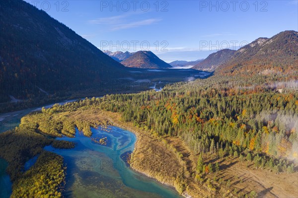 Isar river at the inflow into the Sylvenstein lake