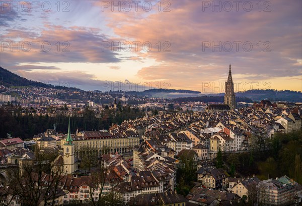 City view at sunrise