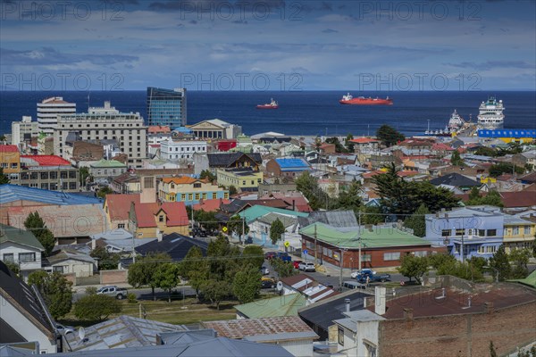 View over the city to the Magellan Strait