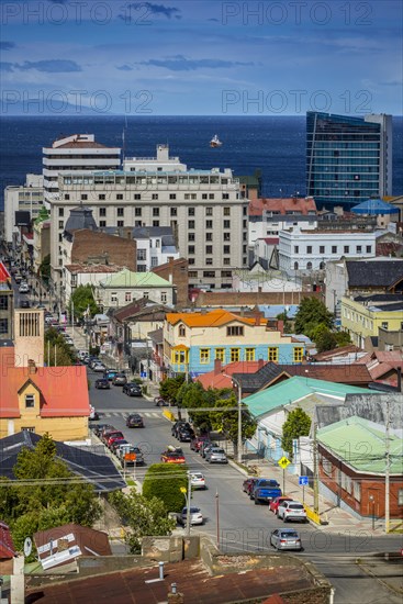 View over the city to the Magellan Strait