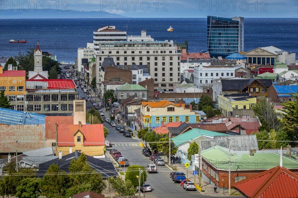 View over the city to the Magellan Strait