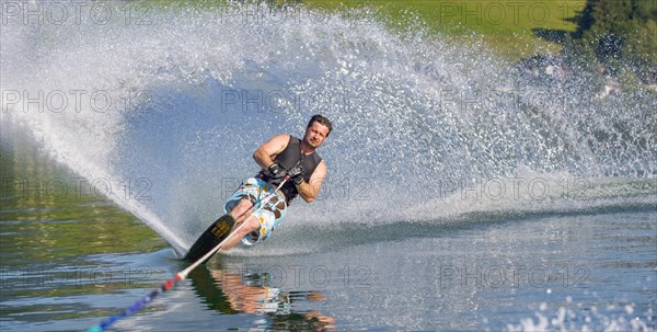 Man drives water ski