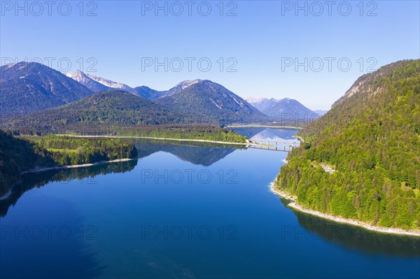 Sylvensteinsee with Faller gorge bridge