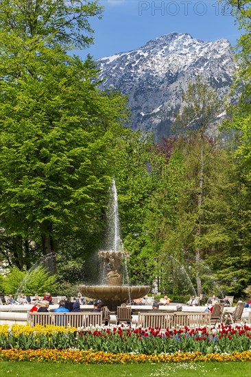 Alps Solespringbrunnen in the spa gardens Bad Reichenhall