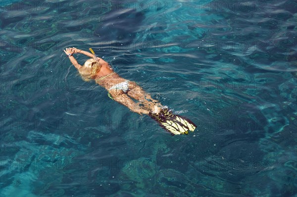 Snorkeler at the water surface