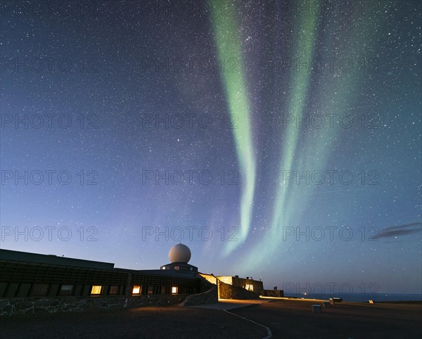 North Cape Visitor Centre with Northern Lights