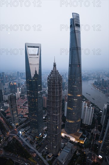 Business District at sunset