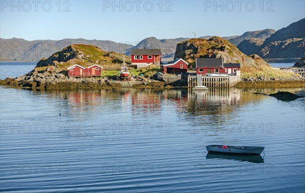Houses on an island in the North Cape