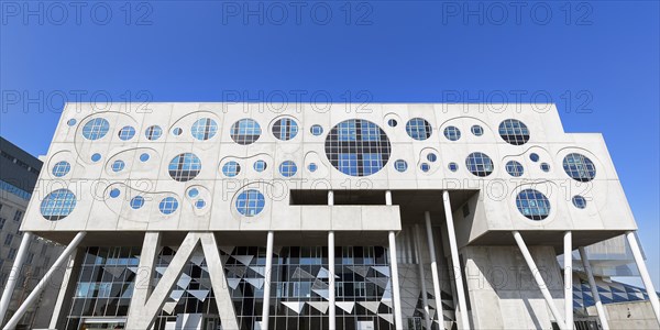 Concrete and glass facade