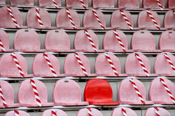 Red seats in Franz Kremer Stadium