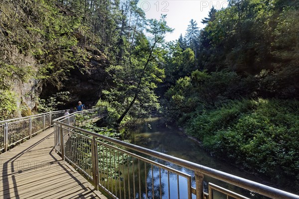 Hiking trail in the geotope and nature reserve Schwarzachklamm near Gsteinach