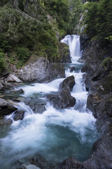 Waterfall and cascades in the Groppenstein Gorge