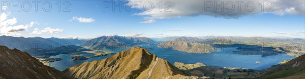 Mountain and lake views from Mount Roy