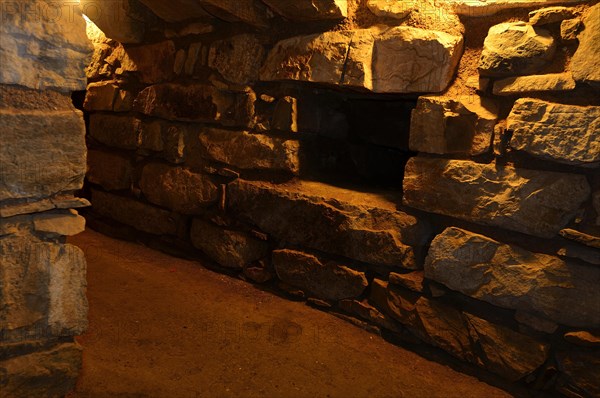 Stone walls in the Castle of the Ruins of Chavin