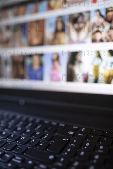 Internet portal for porn movies on the monitor of a computer