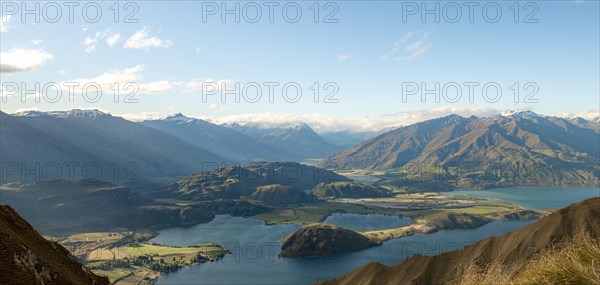 Mountain and lake views from Mount Roy