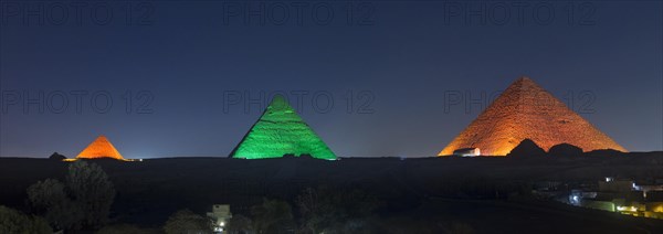 The three main pyramids during sound and light show