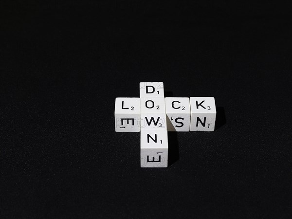 Letter cubes form the word Lockdown