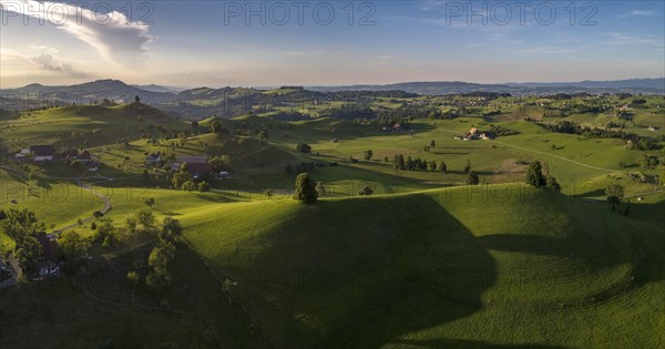 Landscape panorama with drumlin