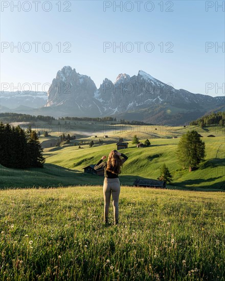 Woman standing on a meadow