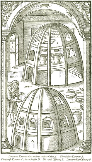 Glass furnace in which both the raw materials are melted and the glass is remelted