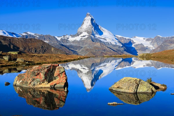 Matterhorn and mountain lake