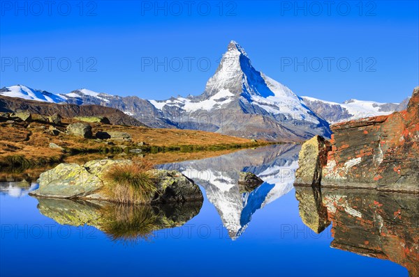 Matterhorn and mountain lake