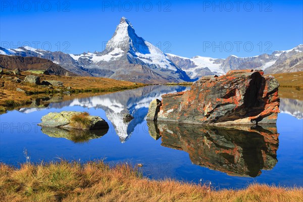 Matterhorn and mountain lake