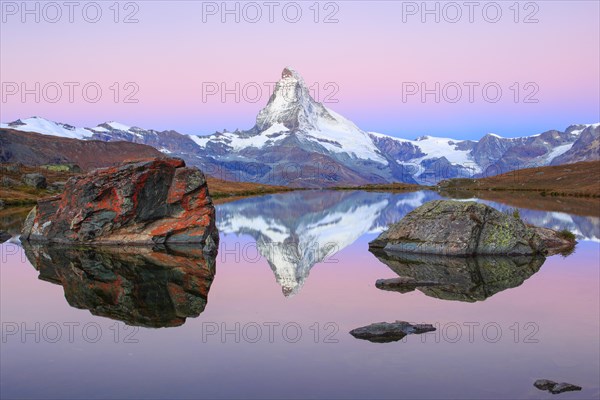 Matterhorn and mountain lake