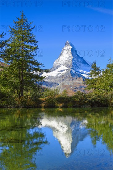 Matterhorn and mountain lake